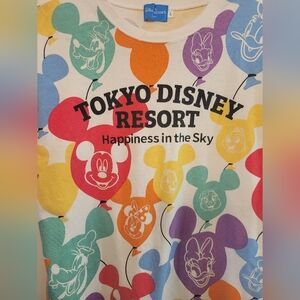 Tokyo Disney Resort Balloon Characters Tee Size L Colorful All Over Print